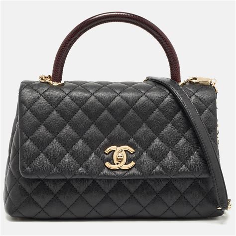 chanel caviar bag inside|CHANEL Caviar Lizard Embossed Quilted Small Coco Handle .